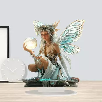 2D Эльф Фея Украшение Плоская Красивая Статуя Девушки Фестиваль Подарок Акриловое Искусство Ремесло Настольный Орнамент
