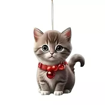 2D Милые модные акриловые плоские подвесные украшения в виде кошки One Size чёрный