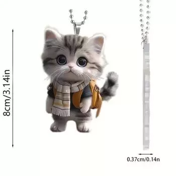 2D Милые модные акриловые плоские подвесные украшения в виде кошки One Size чёрный