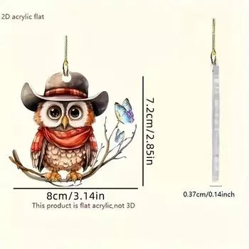 2d Милый Брелок Сова с Капюшоном Акриловые Автоаксессуары для Украшения Транспортного Средства