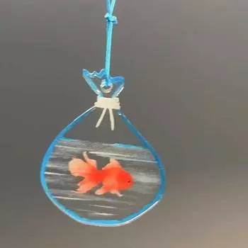 2D мультяшная карманная золотая рыбка акриловая сумка золотая рыбка кулон креативная сумка золотая рыбка брелок девочка 3Pcs