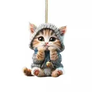 2D мультяшный кулон, поперечный акриловый плоский автомобильный зеркальный кулон, украшение для дома One Size