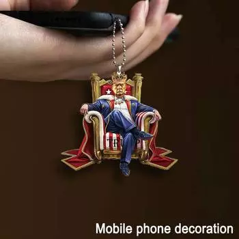 2D новый мультяшный Трамп подвеска акриловая плоская подвеска на зеркало заднего вида автомобиля украшение для дома