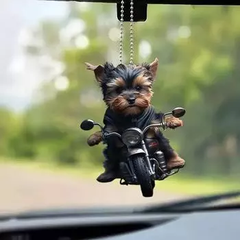 2D плоская акриловая подвеска для автомобиля мотоцикл черная собака рюкзак аксессуары украшение рюкзак подвеска брелок для рождественской елки чехол для мобильного телефона подвеска