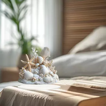 2D плоская настольная табличка с изображением коралловой морской звезды 21x21 см, многоцелевая коллекция декора для праздничного стола