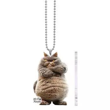 2D Плоский Акрил Милый Кошачий Автомобильный Шарм Декор, Стильный Подвесной Кулон Для Украшения Интерьера Автомобиля И Домашнего Декора, Модный Подарок Для Любителей Кошек 01;1pc