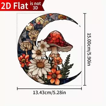2D плоский акриловый лунный свет гриб и цветок подвеска на окно - для домашнего садоводства в помещении и на открытом воздухе 15CM