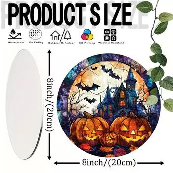 2D плоский акриловый подвес на окно на Хэллоуин для веранд, садов, гостиных -, подарки, украшения на Хэллоуин 20cm