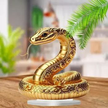 2D плоский золотой узор змеи настольный знак настольный орнамент декоративная коллекция стола многофункциональный