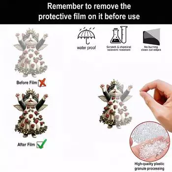 2D-подвеска в виде кошки ко Дню святого Валентина, плоский акриловый брелок, декоративные подвесные украшения в виде кошки, мультяшная роза, кошка, подвеска для автомобиля