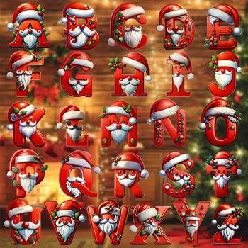 2D подвеска в виде рождественской елки, акриловая плоская подарочная табличка, рождественские принадлежности, подвеска в виде рождественской буквы