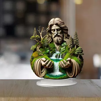 2D Религиозный Орнамент Акрил Художественное Ремесло Подарочный Декор Настольного Декора для Каминной Полки Внутренней Подставки Под Телевизор Бизнес Style C