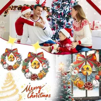 2D рождественские деревянные украшения подвески креативные мультяшные деревянные поделки рождественская елка подвеска One Size