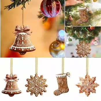 2D рождественские украшения Рождественский домик Снежинки Украшения Акриловые подвески и праздничные вечеринки One Size