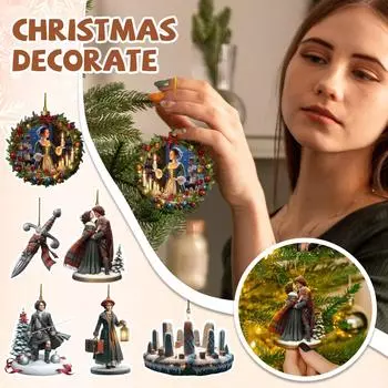 2D Рождественский кулон, украшение на рождественскую елку, акриловый кулон, рождественский вдохновляющий подарок One Size