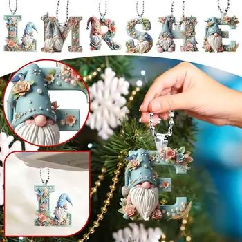 2D Самолет Рождественская Акриловая Гном Буква Рождественская Елка Подвеска One Size