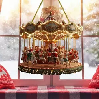 2D Санта-карусель подвеска для дома, окна, автомобиля, рождественской елки, подвеска из акрила