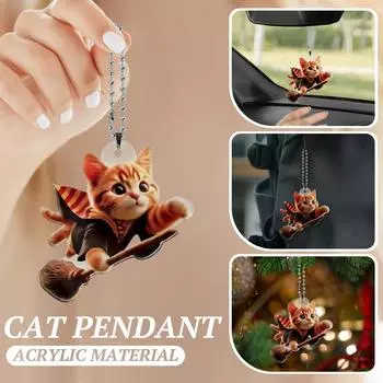 2D Симпатичный автомобильный акриловый плоский брелок для зеркала заднего вида One Size