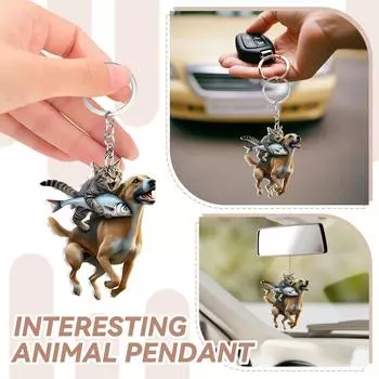 2D Симпатичный автомобильный акриловый плоский брелок для зеркала заднего вида One Size