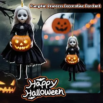 2D Тыквы Человек Рождественская Елка Украшение Подвеска Подвеска для Зеркала Заднего Вида Автомобиля Украшения для Вечеринки на Хэллоуин, Подвеска Ужасные Тыквы Скелет Ведьма One Size