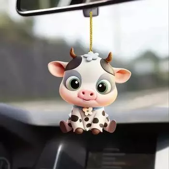 2d Whimsical Acrylic Love Bear Car Hanging Decoration Playful Keychain Accessory