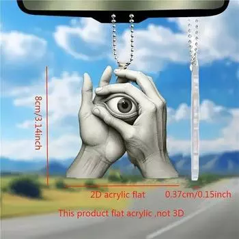 2d Whimsical Vintage Acrylic Eye Car Pendant For Beautiful Interior Car Decoration