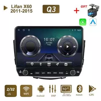 2Din 10-дюймовый автомобильный стерео радио на базе Android для Lifan x60 2011-2015 с кнопочной ручкой мультимедийный видеоплеер GPS-навигация Carplay 2 + 32 ГБ