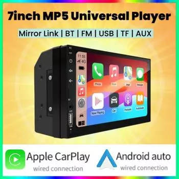 2Din 7-дюймовый HD-экран Full Touch Carplay Android Auto Car Raido Мультимедиа MP5-плеер Стерео USB Bluetooth Универсальный Авторадио