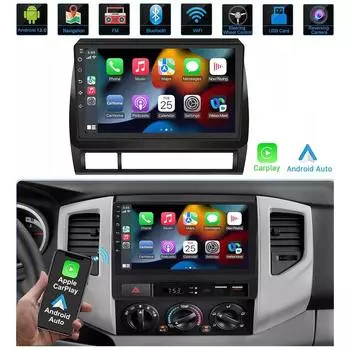 2Din 9 Android 13 автомобильный радиоплеер для Toyota Tacoma 2005-2013 беспроводной Carplay автомобильный радиоприемник стерео GPS WIF