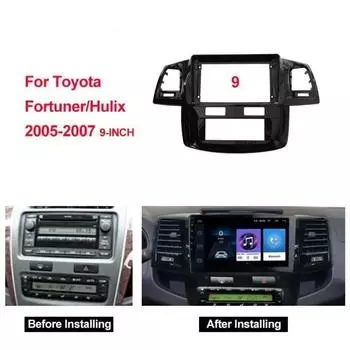 2Din 9-дюймовый автомобильный радиоприемник для Toyota Fortuner Hilux MT 2008 2012 2014 2015 Мультимедийный видеоплеер рамка