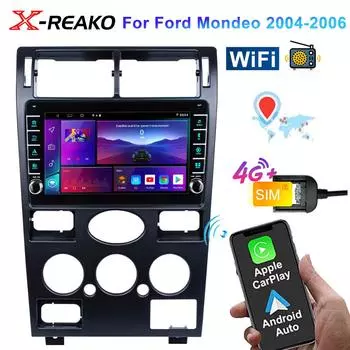 2din Android10 автомобильное радио мультимедиа Carplay Auto GPS 4G 8Core навигация для Ford Mondeo Mondeo 3 2000 2001 2002 2003 2004 2005 2006-2007 8 core 4GB+64GB