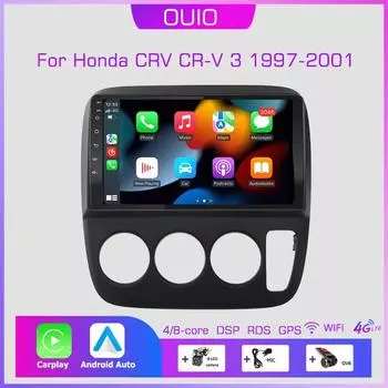 2din Android10 автомобильный радиоприемник мультимедийный плеер Carplay Auto GPS навигация DSP BT для Honda CRV CR-V 3 1997 1998 1999 2000-2001