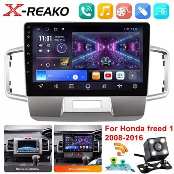 2Din Android 12 автомобильный радиоприемник мультимедиа видеоплеер для Honda Freed 1 2008-2016 навигация Carplay Android авто головное устройство 4 core 1GB+32GB carplay