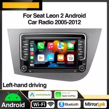 2Din Android 13 LHD автомобильное радио для Seat Leon 2 MK2 2005 - 2012 мультимедийный плеер стерео беспроводной Carplay GPS RDS 4G головное устройство
