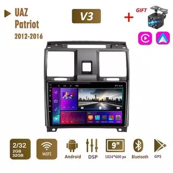 2Din Android автомобильная магнитола для УАЗ Патриот 2012-2016 мультимедийная Carplay авто WIFI головное устройство стерео навигация 2 + 32 ГБ 1+16GB