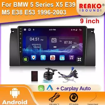 2Din Android автомобильное радио для BMW 5 E39 1995 - 2003 E53 X5 M5 автомобильный мультимедийный видеоплеер навигация GPS Carplay Autoradio 4 core 1GB+32GB carplay