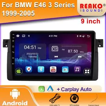 2Din Android автомобильное радио для BMW E46 M3 318/320/325/330/335 автомобильный мультимедийный видеоплеер навигация GPS Carplay Авторадио 4 core 1GB+32GB carplay