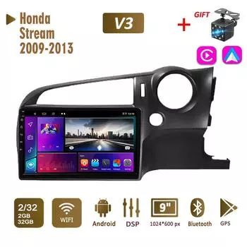 2Din Android автомобильное радио для Honda Stream 2009-2013 мультимедиа Carplay авто WIFI головное устройство стерео навигация 2 + 32 ГБ 1+16GB