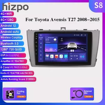 2din Android авторадио для Toyota Avensis T27 2008-2015 автомобильное радио мультимедийный видеоплеер GPS Navi головное устройство Carplay Auto 4G RDS интеллектуальный экран HC1 4Core 1G 32G