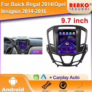 2din Android Car Radio для Buick Regal Opel Insignia 2014-2018 для Tesla Screen Carplay WIFI BT 4G RDS Автомобильный мультимедийный проигрыватель DSP 4 core 2GB+32GB carplay