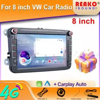 2din Android CarPlay Android автомагнитола для Volkswagen 8 GPS мультимедийный плеер DSP RDS WIFI Bluetooth автомобильная стереосистема 4G SIM 4 core 1GB+32GB carplay