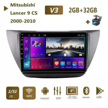 2din Android Carplay автомобильное радио для Mitsubishi Lancer 9 CS 2000-2010 мультимедийный видеоплеер GPS-навигация WIFI стерео 2 + 32 ГБ 1+16GB