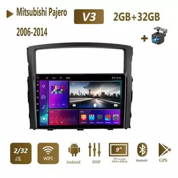 2Din для Mitsubishi Pajero 4 V80 V90 2006-2014 Android автомобильное стерео радио мультимедийный видеоплеер навигация GPS Carplay 2 + 32 ГБ 1+16GB,A