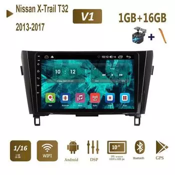 2Din для Nissan X-Trail T32 Qashqai 2013-2017 Android автомобильный стерео радио мультимедийный видеоплеер GPS навигация 1 + 16 ГБ