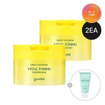 [2EA] Goodal Green Tangerine Vita C Тонизирующий очищающий бальзам 110 мл x 2+ (Свободно) Houttuynia cordata Гиалуроновая очищающая пенка 30 мл