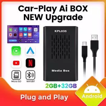 2G+32G проводной беспроводной Android Auto адаптер CarPlay AI Box Автомобильный мультимедиа для Netflix Youtube для Mazda Benz Kia Hyundai VW