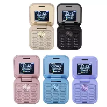 2G раскладной крошечный сотовый телефон для пожилых людей с двумя Nano SIM-картами, FM-радио, медиаплеером, светодиодным фонариком и HD-камерой заднего вида Pink