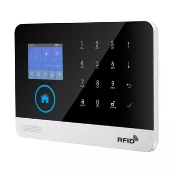 2G WiFi беспроводная система домашней сигнализации TY APP 2,4-дюймовый цветной TFT-экран перезаряжаемая панель сигнализации SOS чёрный