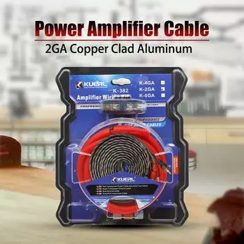 2GA аудиокабель для сабвуфера 60 AMP предохранитель проводка держатель предохранителя проводной кабель алюминиевый покрытый медью автомобильный усилитель кабель аудио модификация 2 GA