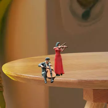 2х 1:64 расписанных вручную фигурки музыкантов, коллекция миниатюрных людей для самостоятельной сборки